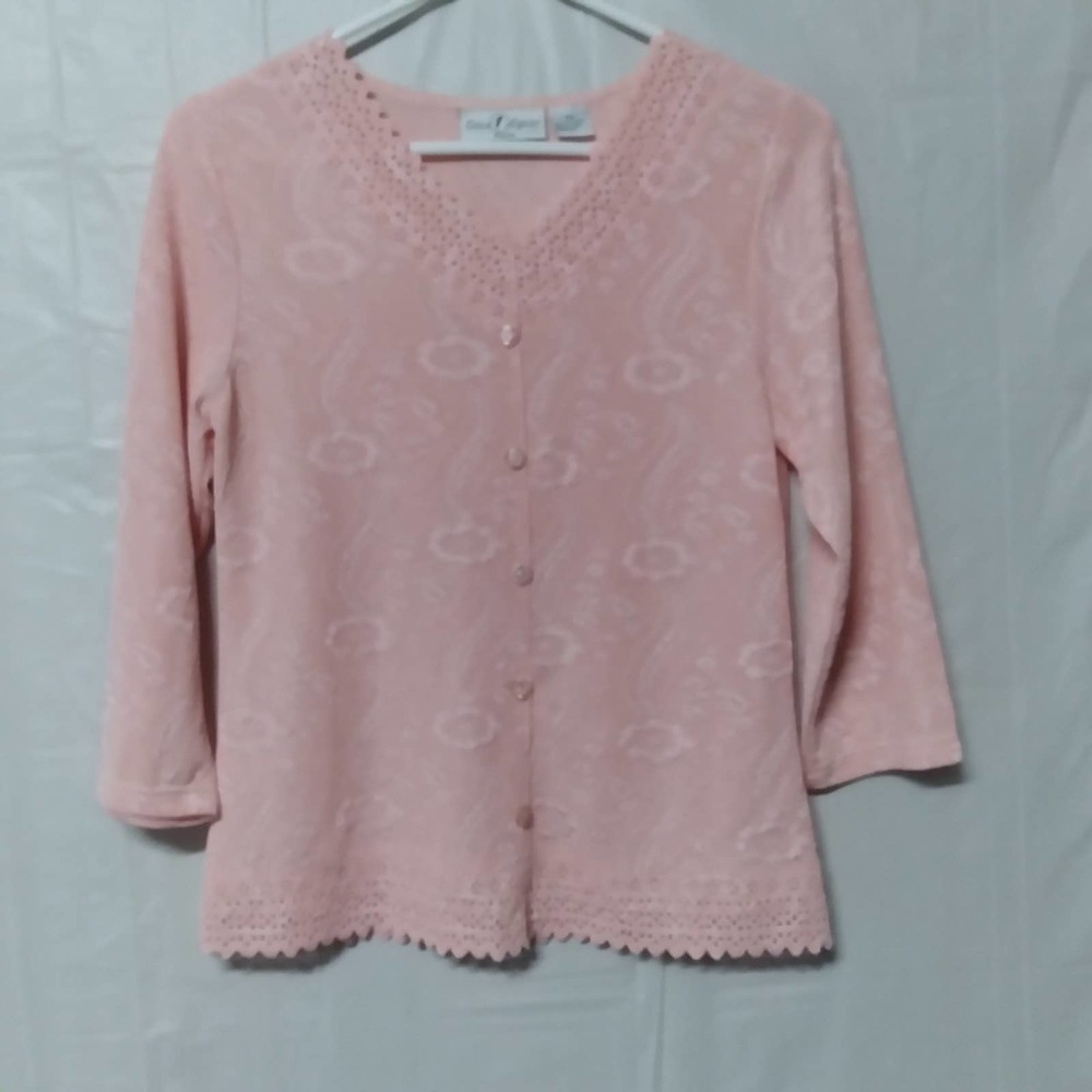 🦋 Once 1 Again Pink Cardigan Sweater Vintage Petite Small